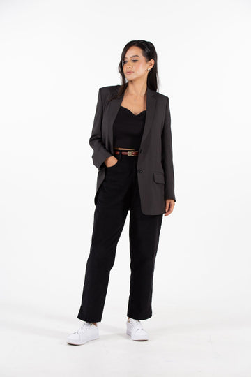 AFYA Petite Branno Corduroy Straight Pant | High-Rise | Stretch Waist