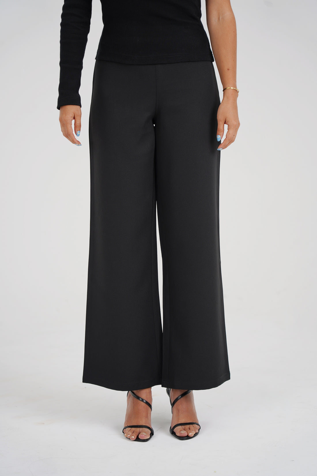 Sandra High-Waist Wide-Leg Trousers - Recycled Crepe | Designed for Petite