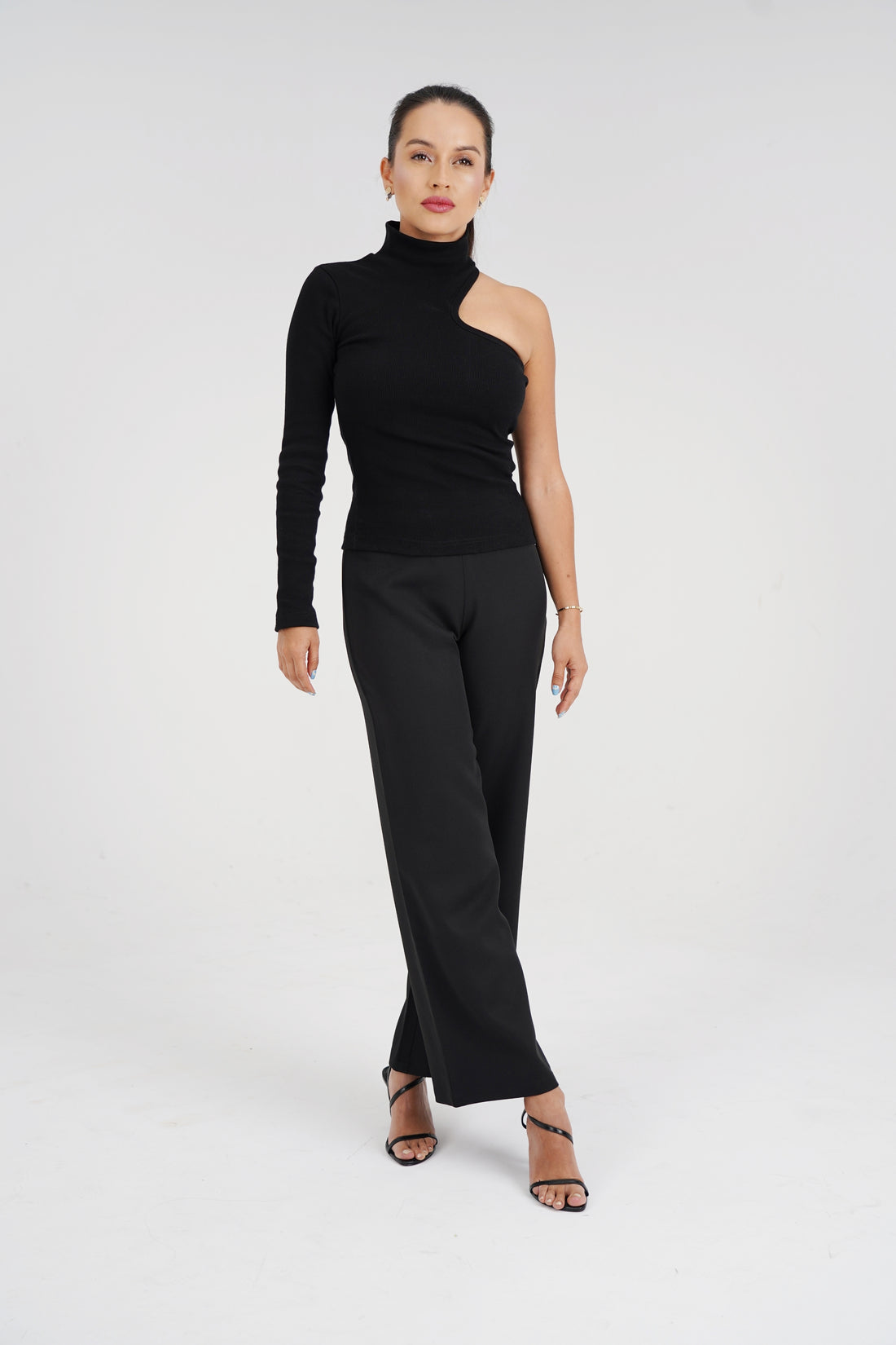 Sandra High-Waist Wide-Leg Trousers - Recycled Crepe | For Petites