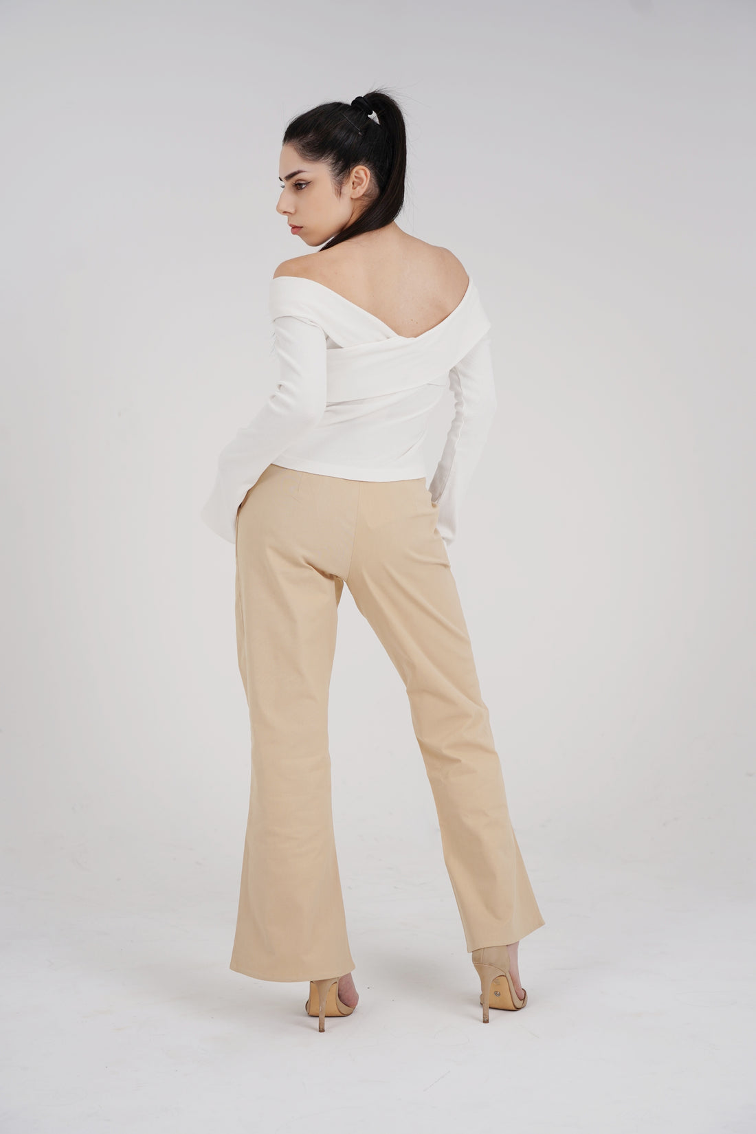 Liza Off-Shoulder Wrap Top - Organic Rib Knit | For Petites